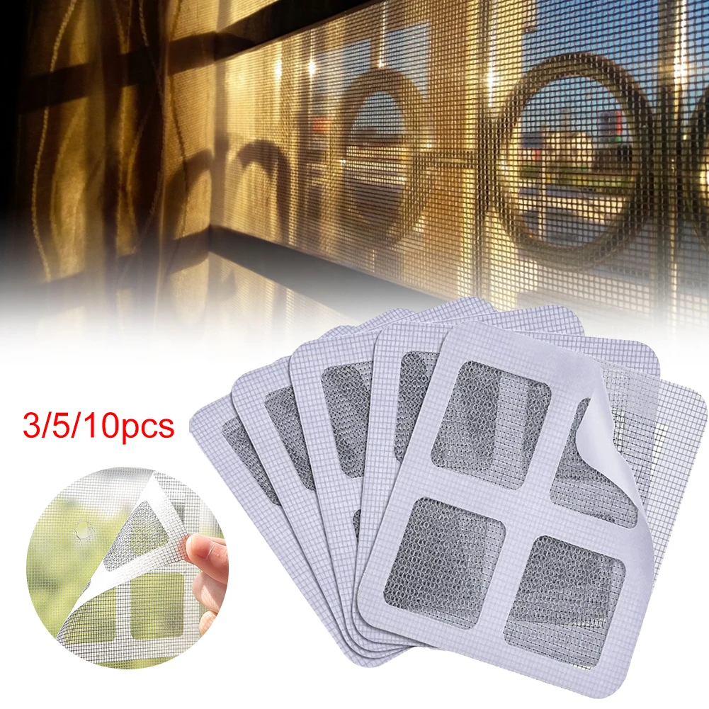 

3/5/10pc Window and Door Screen Repair Patch Self-Adhesive Screen Repair Stickers for Tears Rips and Holes