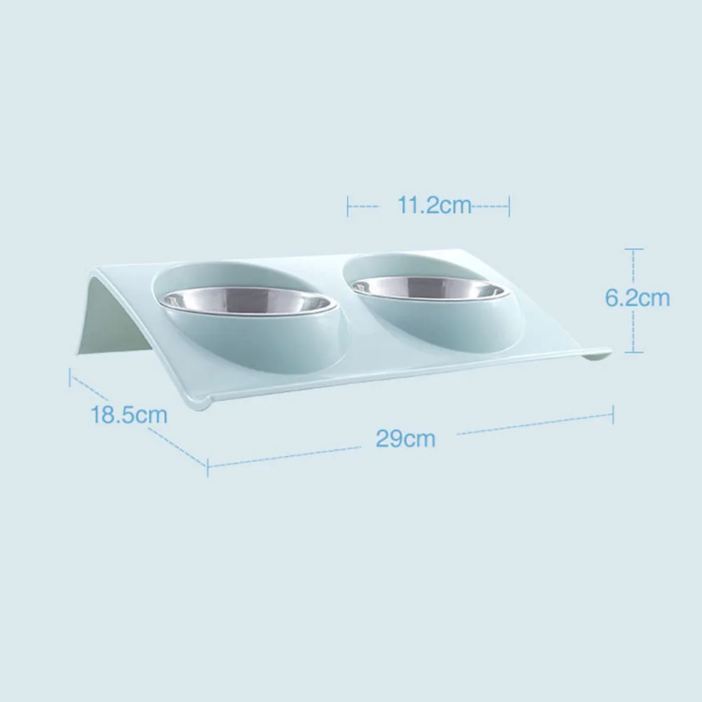 

Dual Bowl Design Stainless Steel Dog Cat Puppy Feed Food Water Dish Pet Feeding Supplies Small Dog Accessories