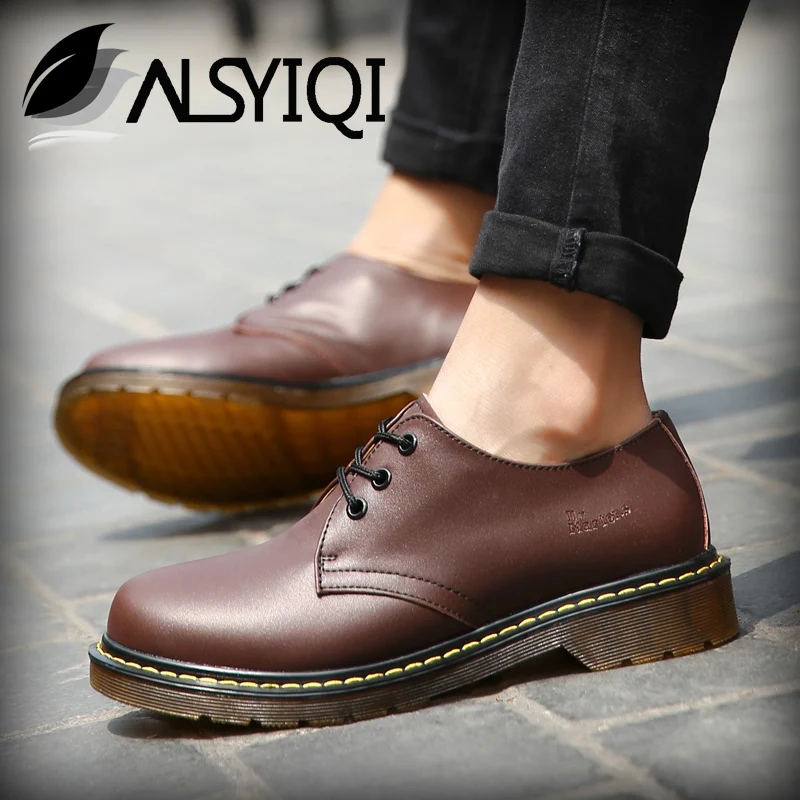 Ботильоны ALSYIQ для мужчин и женщин классические ботинки из натуральной кожи с