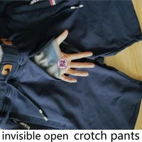 open crotch invisible zipper spring and autumn outdoor convenient straight in free open crotch sports passion pants boxers