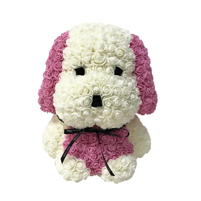 38cm Rose Huba dog with LED Flower Artificial Flowers Home Wedding Festival Decoration Gift Box | Дом и сад
