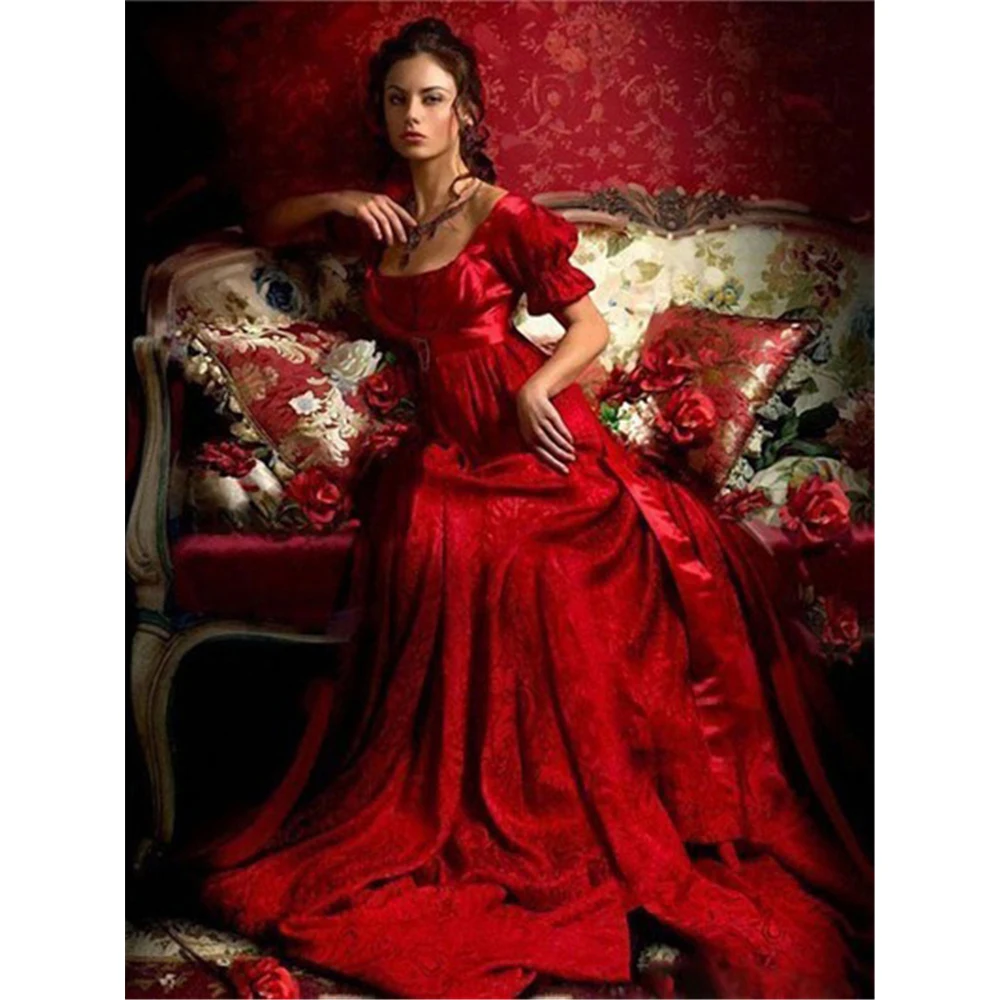 Водорастворимый холст для портретной женщины 11CT полный комплект вышивки крестом