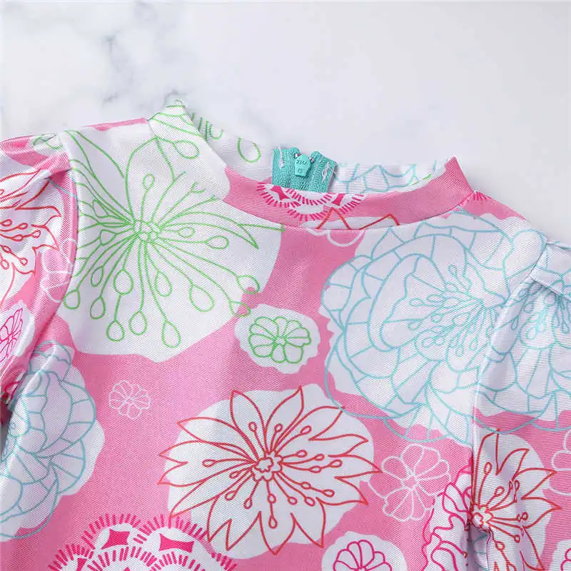 Купальник-бикини для маленьких девочек купальный костюм с цветочным принтом