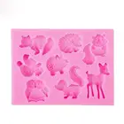 Силиконовая форма для торта сделай сам с изображением мультяшного оленя, инструменты для мастики в виде леса, животного, кекса, украшения торта, формы для мастики D2J3