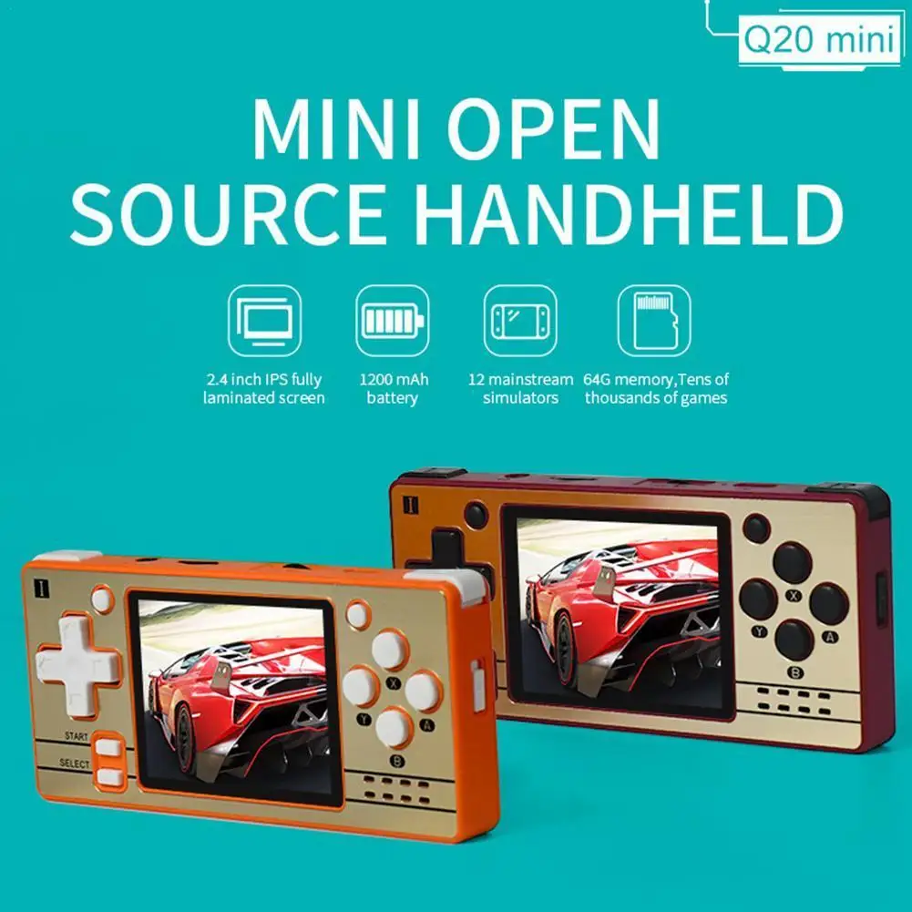 

Powkiddy Q20 Mini Entertainment 2.4OCA Full Sticker IPS Screen Handheld Game Console Children's Game Players