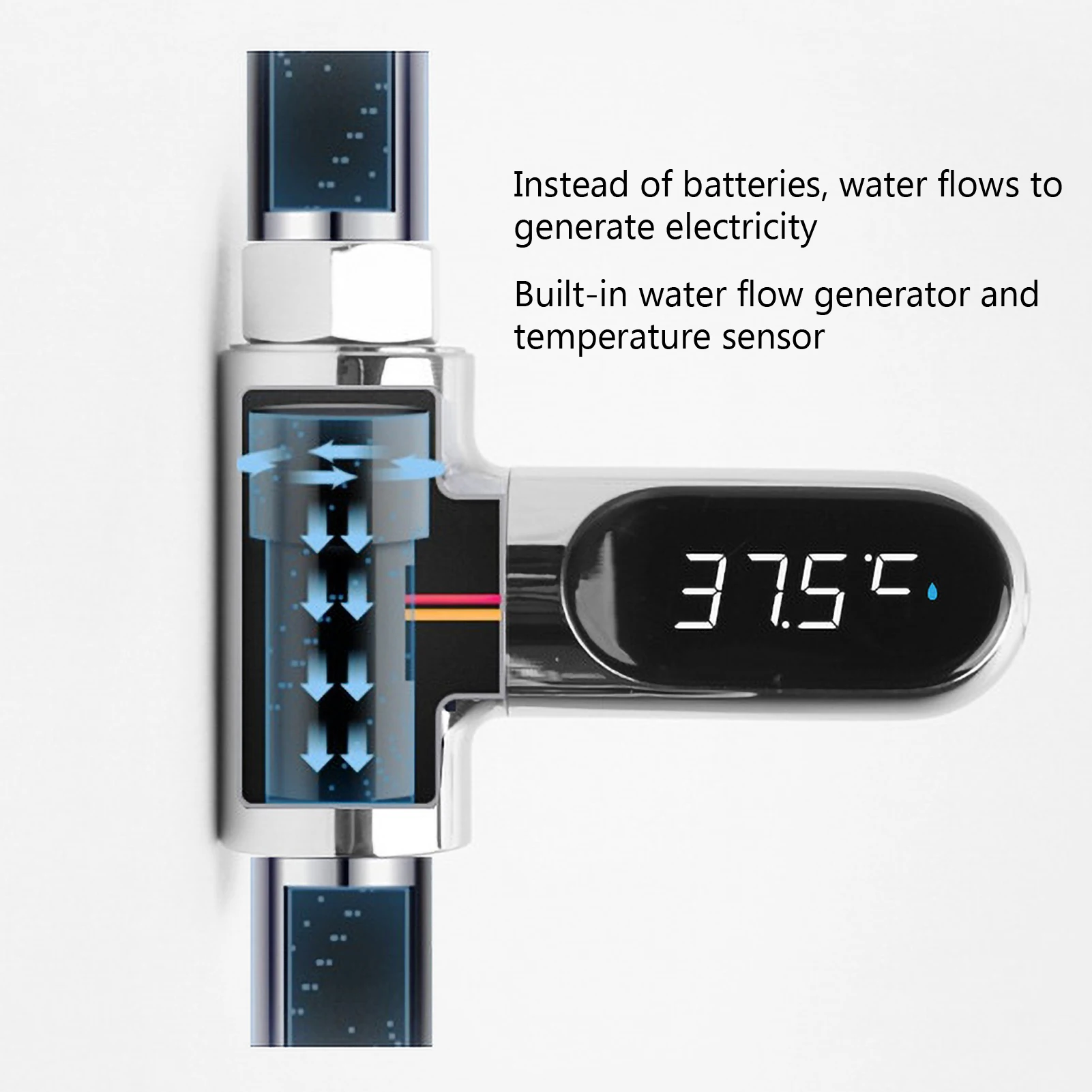 

Термометр для воды интеллектуальный измеритель температуры воды мощности воды термометр вращающийся на 360 ° цифровой экран термометр для д...