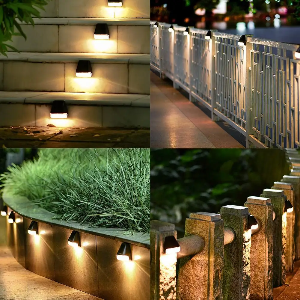 

1Pc LED Solar Wall Light Garden Lamp Outdoor Security Fence Decking Powered Light Art Door Decoration Solar Lamps Decor Lig Y5H3