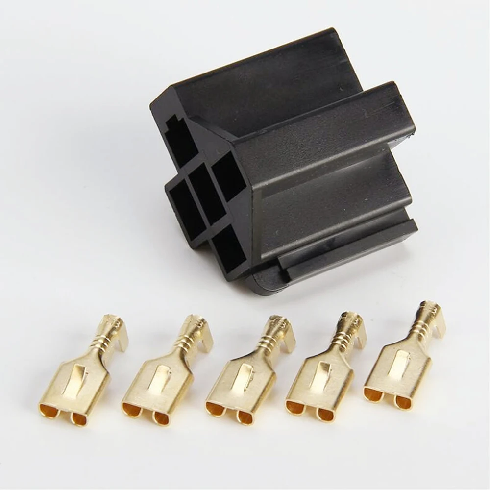 5 Вт Авто Автомобиль 6 3 мм 5-контактный релейный разъём держатель с шт. Медь