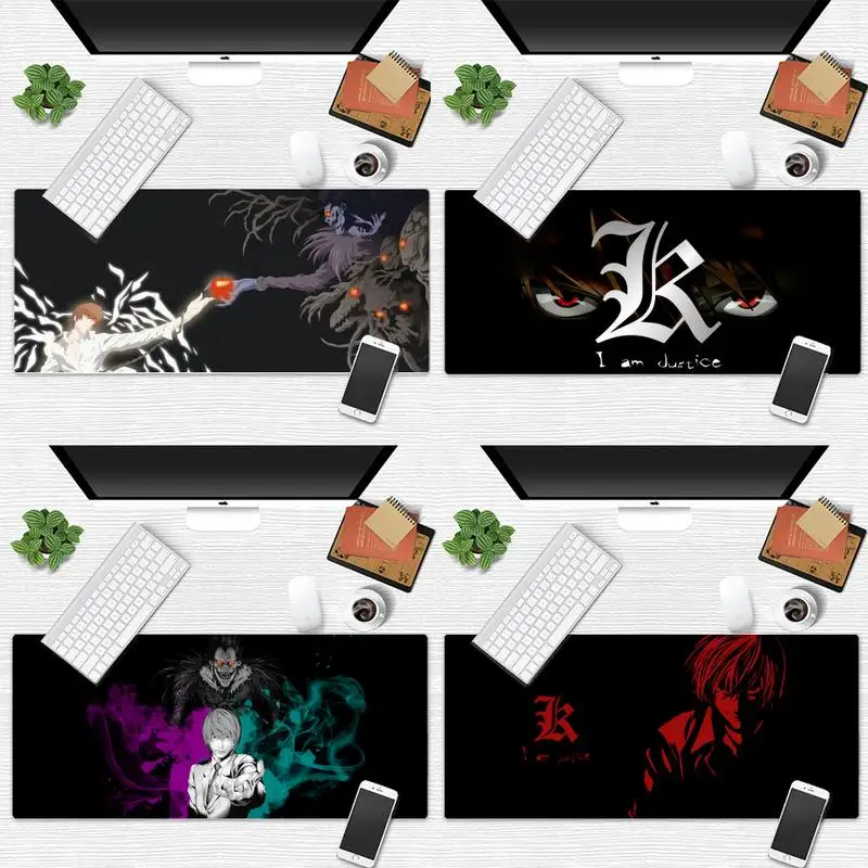 

Коврик для мыши с аниме «Death Note», нескользящий, с закругленными краями, защита для игрового стола, для офиса и работы, большой коврик для мыши