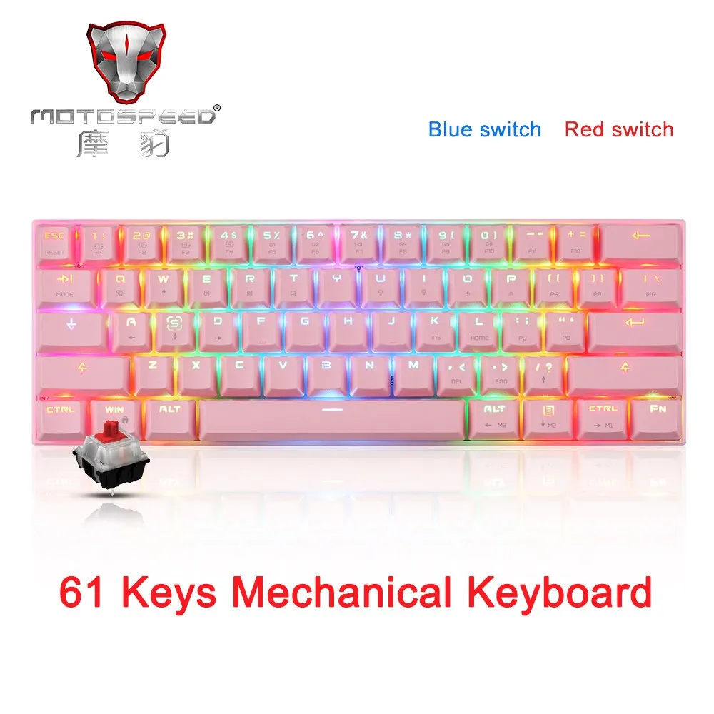 Проводная игровая клавиатура Motospeed CK62 с RGB подсветкой 61 клавиша|Клавиатуры| |