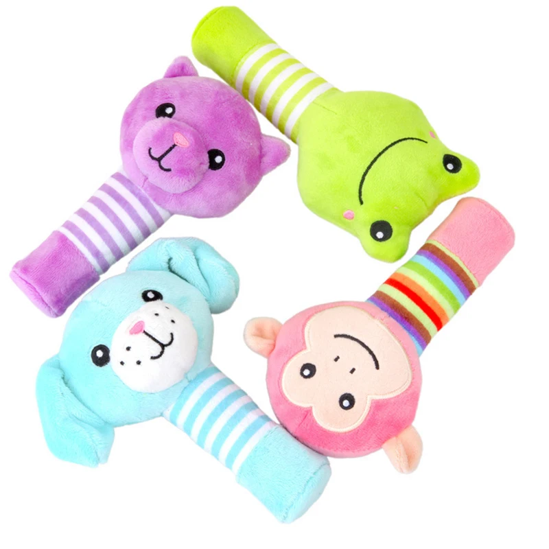 1 шт. детская погремушка игрушка животное собака медведь лягушка обезьяна мягкий