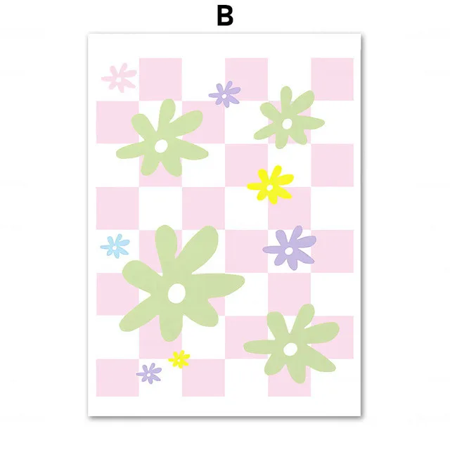 Настенная картина на холсте с пастельным фруктом и цветами скандинавские