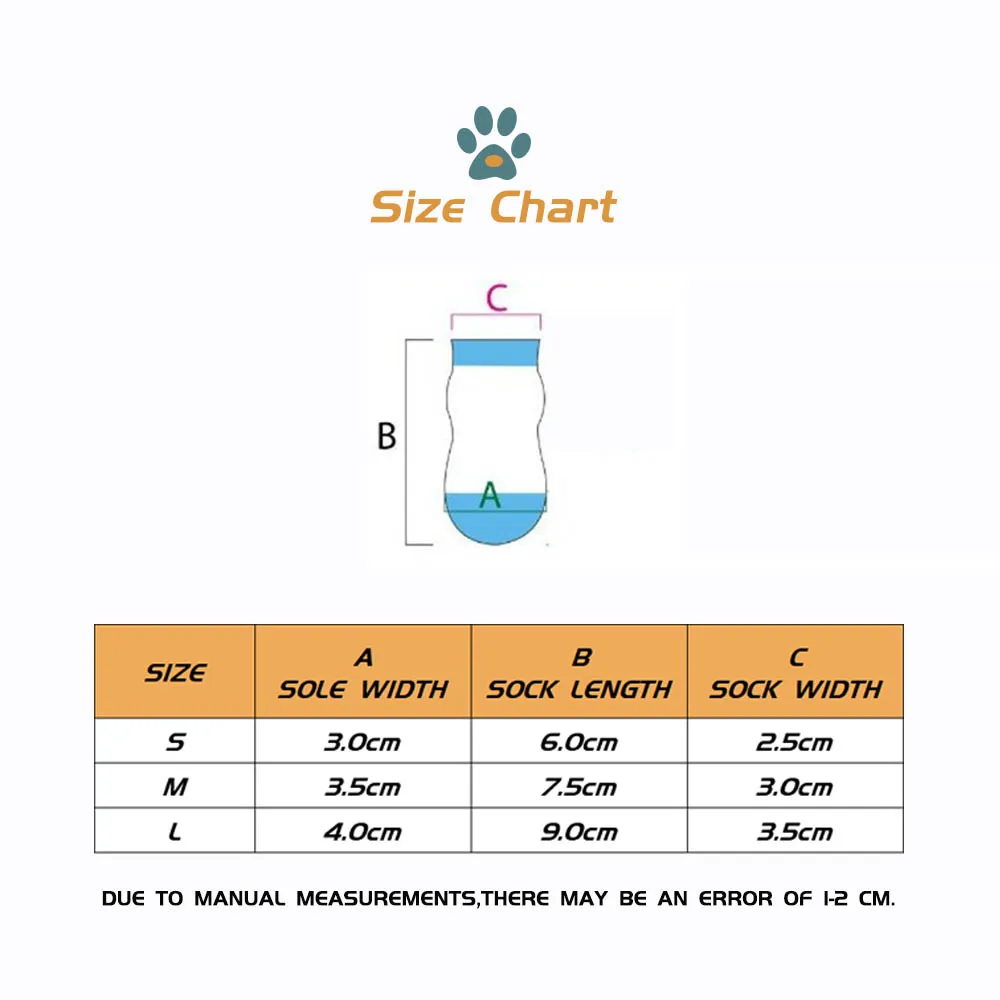 Нескользящие резиновые носки для кошек и собак Симпатичные хлопковые эластичные