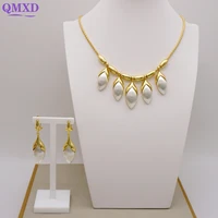 high end luxury gold plated jewelry sets costume jewelry set dubai fashion charm neckace for women indian wedding party gift