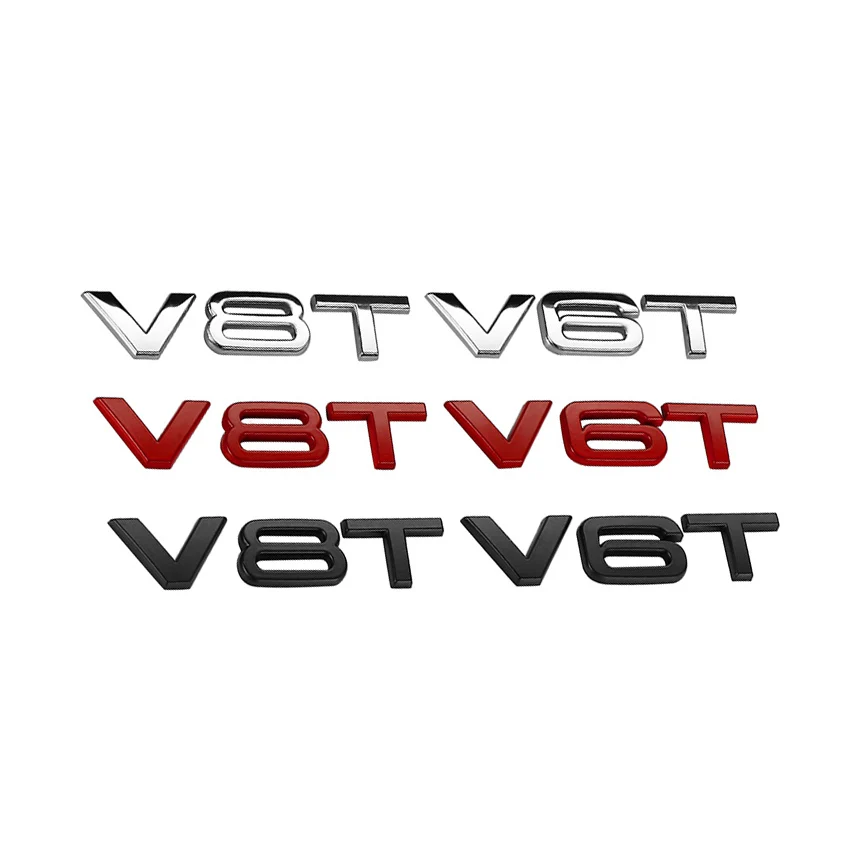 

Car Styling 3D Metal V6T V8T Sticker For Audi Quattro A4 A4L A5 A6 A6L A8 A8L Q3 Q5 Q7 Car Body Boot Accessories