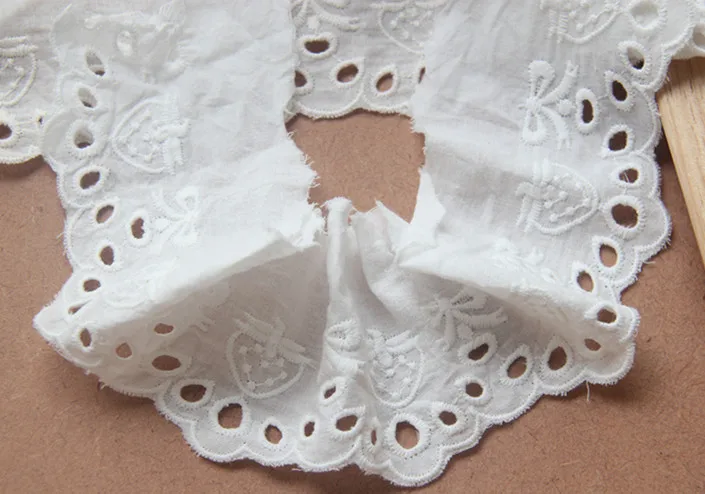 6 см в ширину 3 ярда/партия бежевая/белая хлопковая кружевная ткань с отделкой