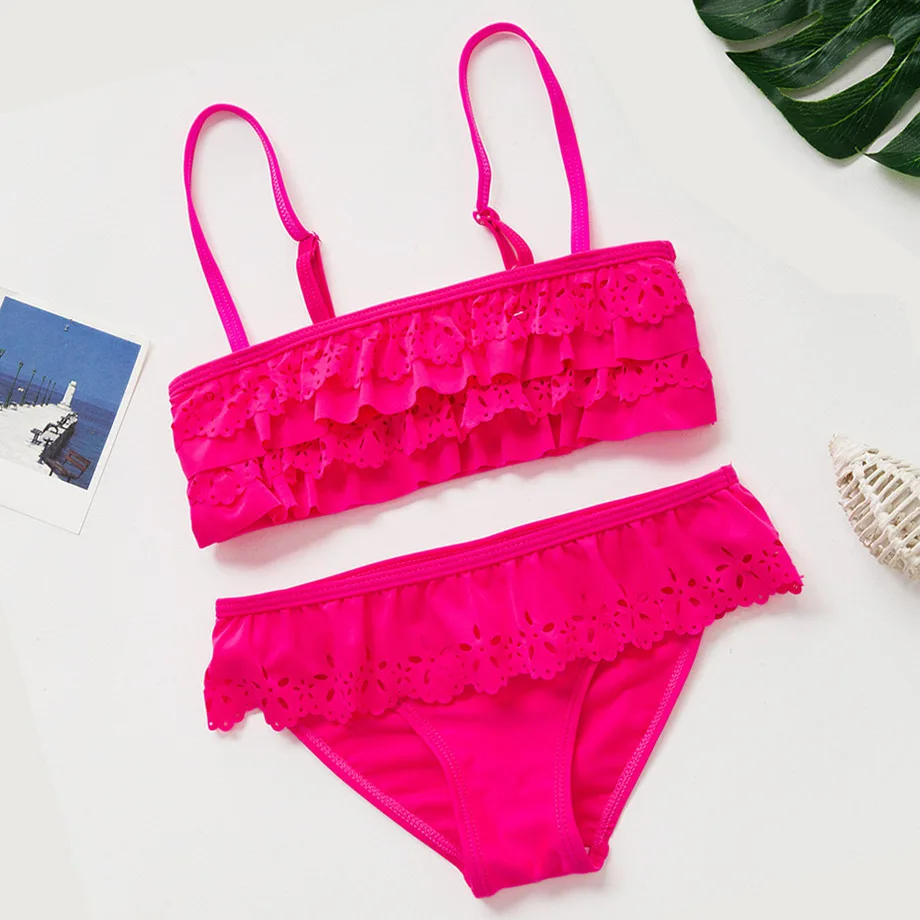 Купальный костюм для девочек-подростков Раздельный купальник купальный девочек