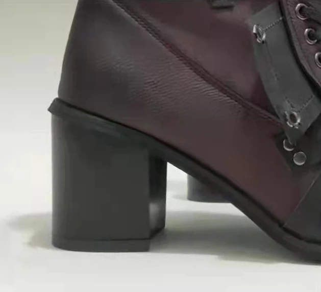 2021 New Women Winter Outdoor Lace-up Ankle Boots Ladies Square Heel PU Boot Plus Size 35-43 Casual Booties Woman Zapatos Mujer