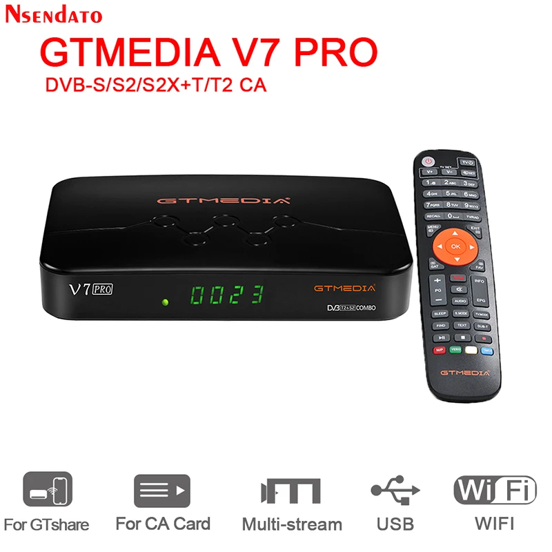 Новинка 2020 декодер GTMEDIA V7 pro DVB-S/S2/S2X + T/T2 карта CA спутниковый ТВ-приемник встроенный