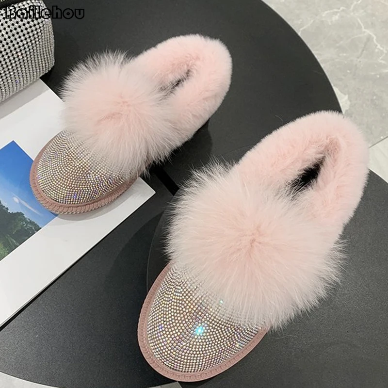 

Женские ботинки для снежной погоды, короткие женские ботинки на меху, зима 2021, теплые резиновые ботинки на платформе для женщин, роскошные с...