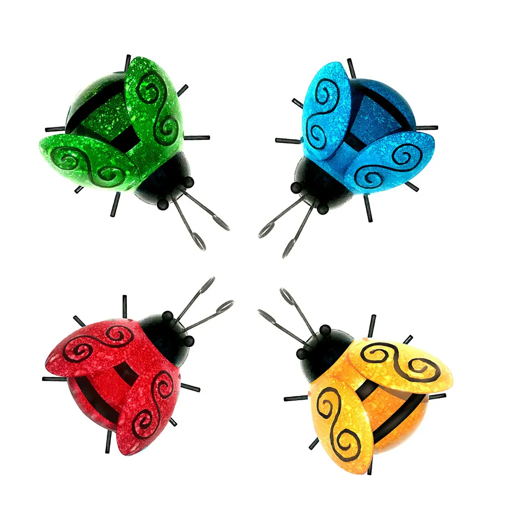 

8.8*11*5 Cm Colourful Ladybug Metal Wall Hanging Decoration Garden Fence Yard Wall Ornament 100% Brand New And High Quality