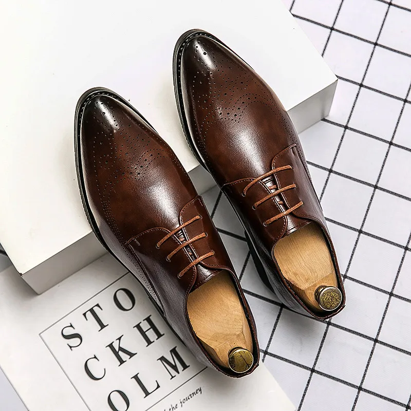 

Shoes Trend Fashion Formal Men's Shoes Designer Comfortable Party For Men Flat Personality Casual Leather Oxford Office Business