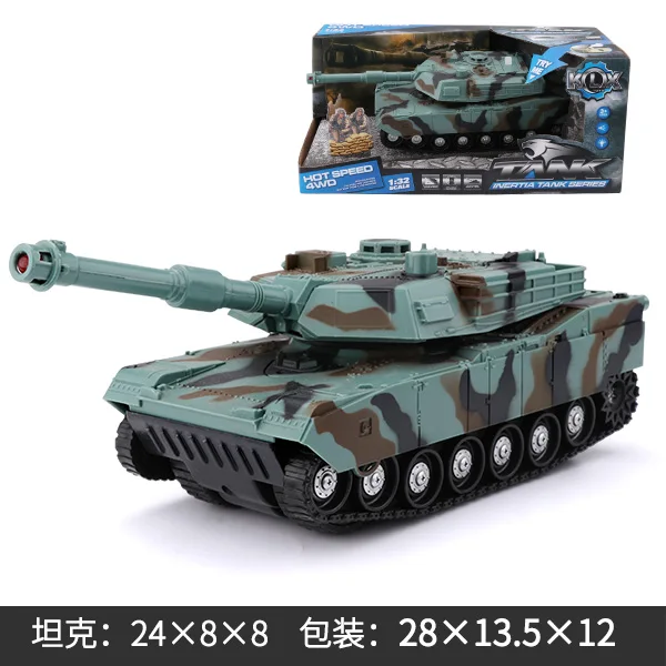 

Children Army Tank Model Toy with LED Sound Inertia Rotate Pull Simulation Military Vehicles Model Toy Car Collection MM60WJ