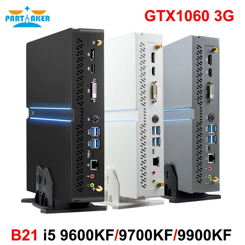 Мини-ПК 4K игровой компьютер с Intel I9-9900KF i7-9700KF i5 9600KF GTX 1060 GDDR5 Восьмиядерный 2 * DDR4 Windows