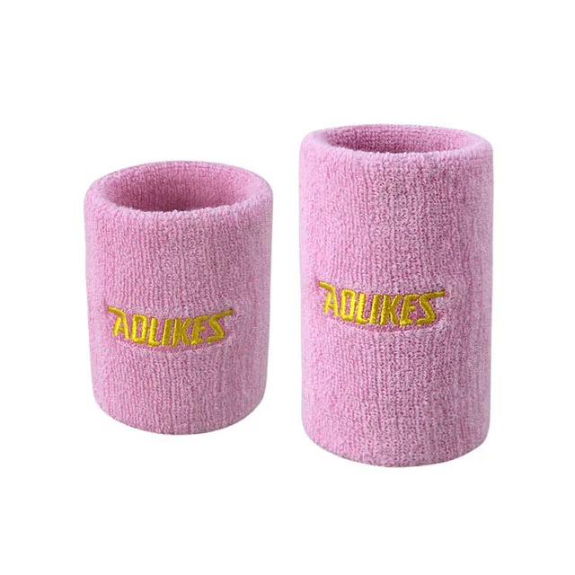 Pink 1 шт., спортивные хлопковые напульсники против пота для йоги, спортивные Напульсники, поддерживающие напульсники для тенниса, бадминтона, бега - Цвет: Pink