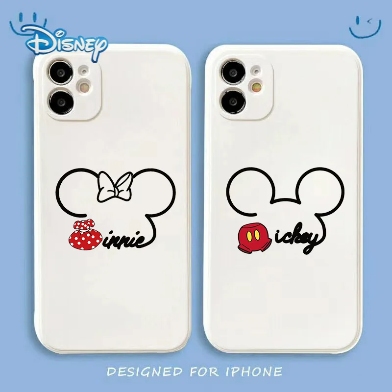

Disney Mickey Minnie Cartoon Mobile Phone Case for iPhone 13 12 11 Pro Max Mini XR XS Plus All-Inclusive Protective Covers
