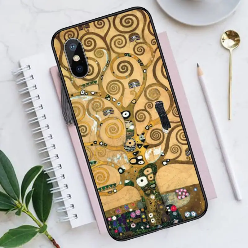

Gustav Klimt Kiss retro painting Phone Cases for iPhone 11 12 pro XS MAX 8 7 6 6S Plus X 5S SE 2020 XR Luxury brand funda coque