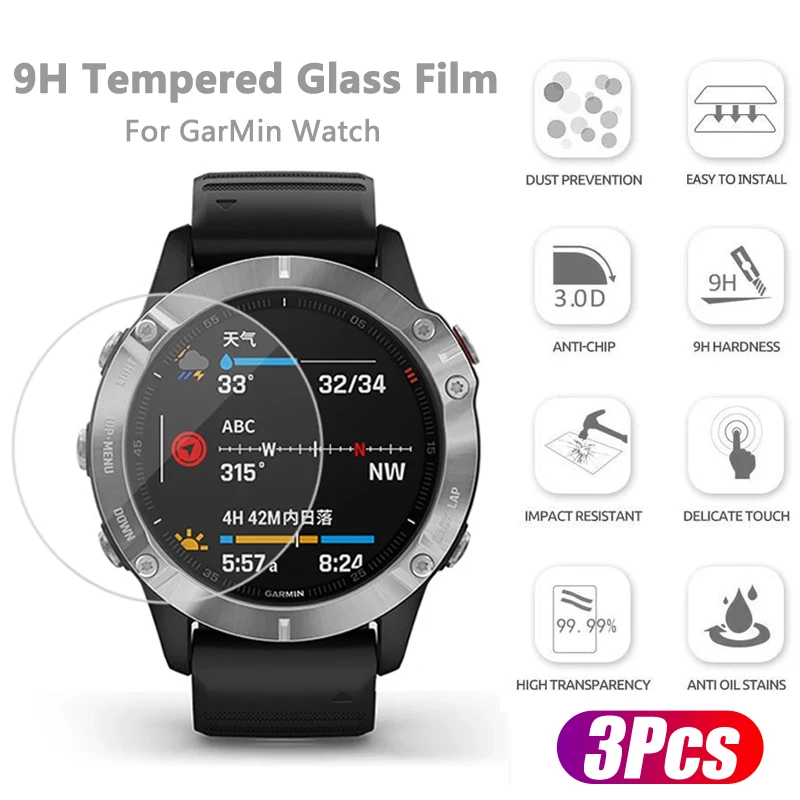 

Пленка из закаленного стекла с круглым циферблатом для Garmin Rorerunne 620 630 645 735 735XT 935 945, Защита экрана для Garmin Fenix 5 Plus