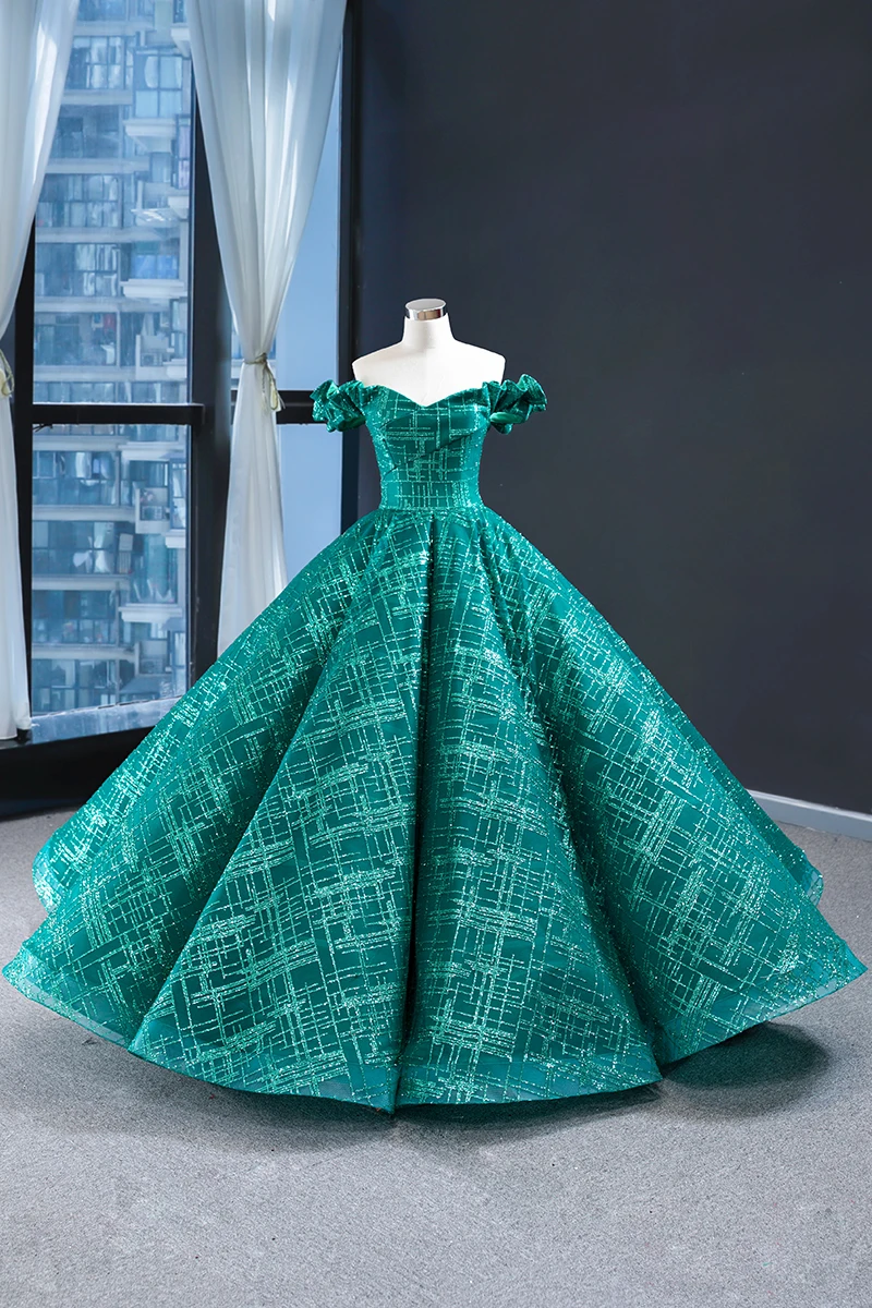 Зеленое роскошное бальное платье с рукавами-крылышками пышное Тюлевое вечернее