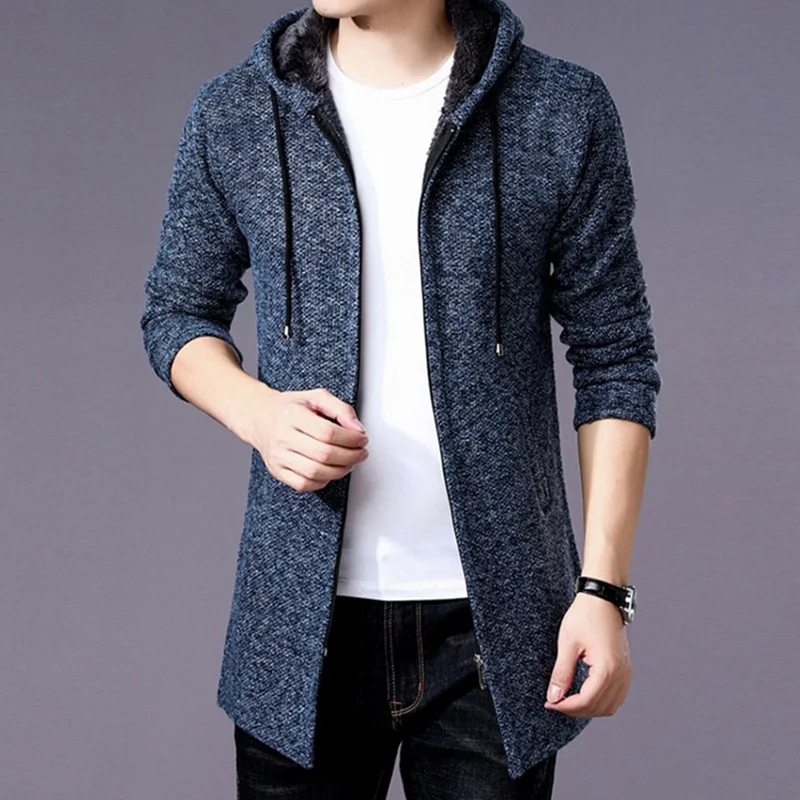 HEFLASHOR свитер Мужская одежда 2019 Зимний толстый теплый длинный кардиган мужчины с