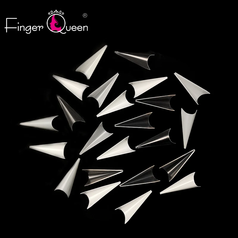 Палец queen 100 шт.+ коробка прозрачный/белый/стандартной длины на шпильке, с острым искусственный и изображением героев мультфильмов накладные руки Французский ногтей советы