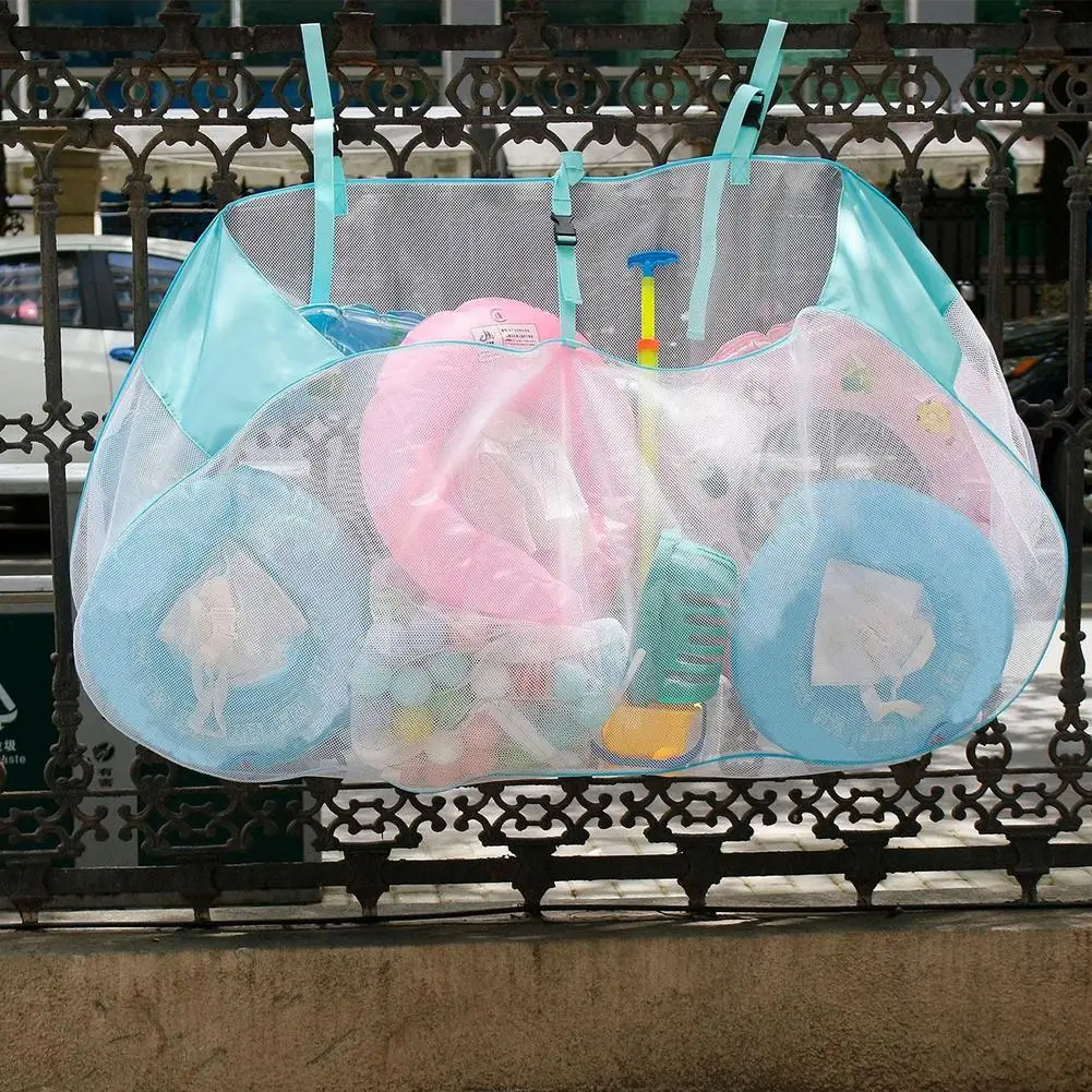 

Pool Bag Swimming Pool Fence Mesh Hanging Bag Outdoor Swimming Ring Ball Large Capacity Storage Bag