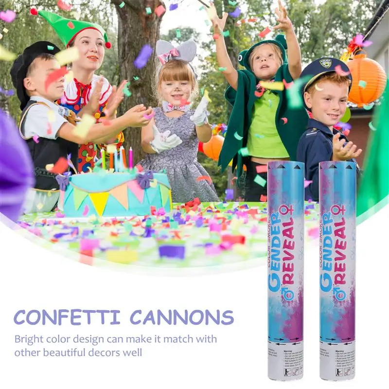 Ca&ntilde;&oacute;n de confeti en polvo de colores para beb&eacute;, suministros de fiesta, 2 piezas-4