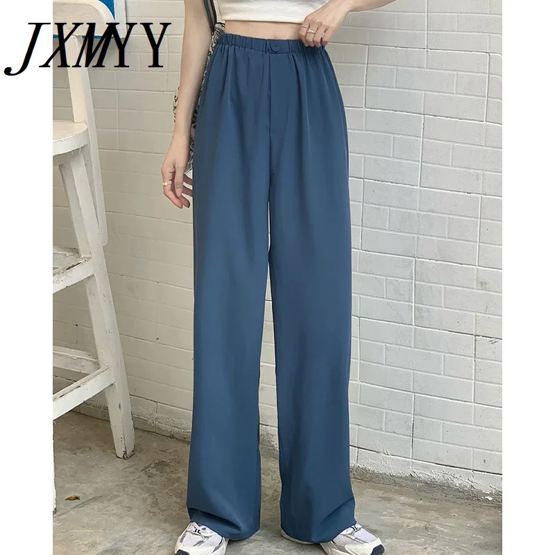 

JXMYY 2021 Spring and Autumn New Products Wide Leg Suit Pants Korean Stretch Waist Straight Pants Commuter Fashion Pants
