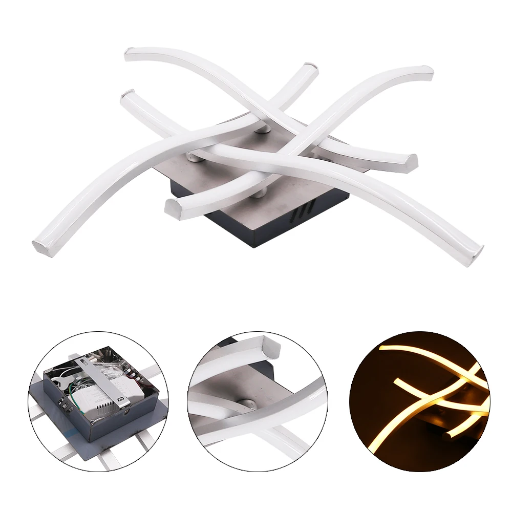 $17.25 LED Ceiling Light 85-265V Creative Forked Shaped Modern Ceiling Lamp 18W 24W LED Lamparas De Techo for Kitchen Bedroom Corridor