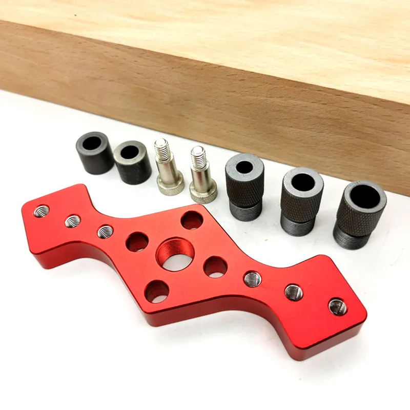 

Vertical Pocket Hole Jig, Dowel Drill Guide Self Centering 3-Hole Drill Bit Guide Jig Positioner Locator 6/8/10mm Pin Fixture