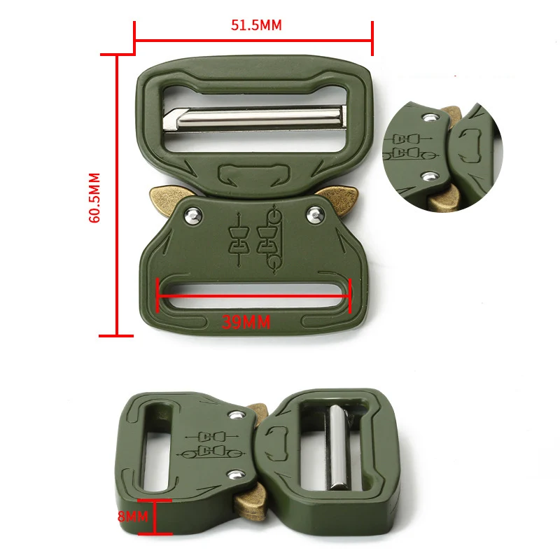 YK204 green Meetee металлические быстросъемные боковые пряжки для лямки тактический ремень безопасности сильные Крючки Зажимы DIY аксессуары для багажа на открытом воздухе - Цвет: YK204 green