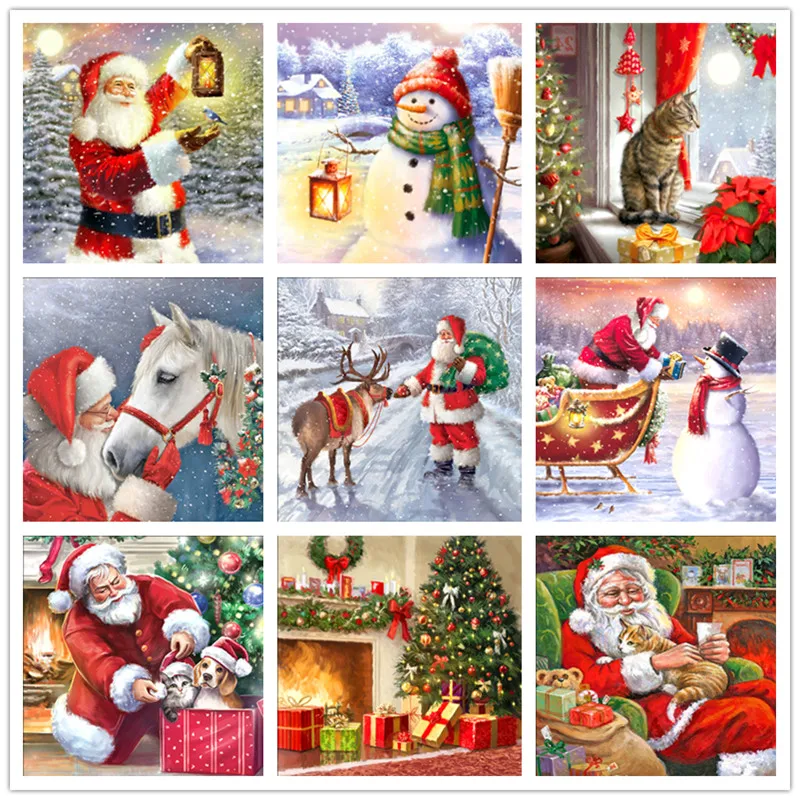 Алмазная живопись 5D сделай сам полный круг картина с Санта Кот вышивка крестиком