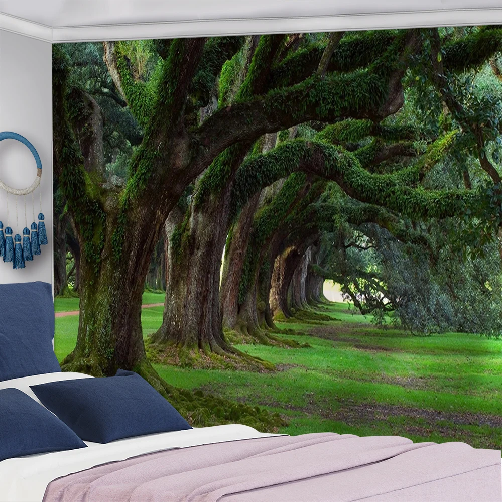 Древние деревья гобелен натуральный лес печатный настенный хиппи богемный