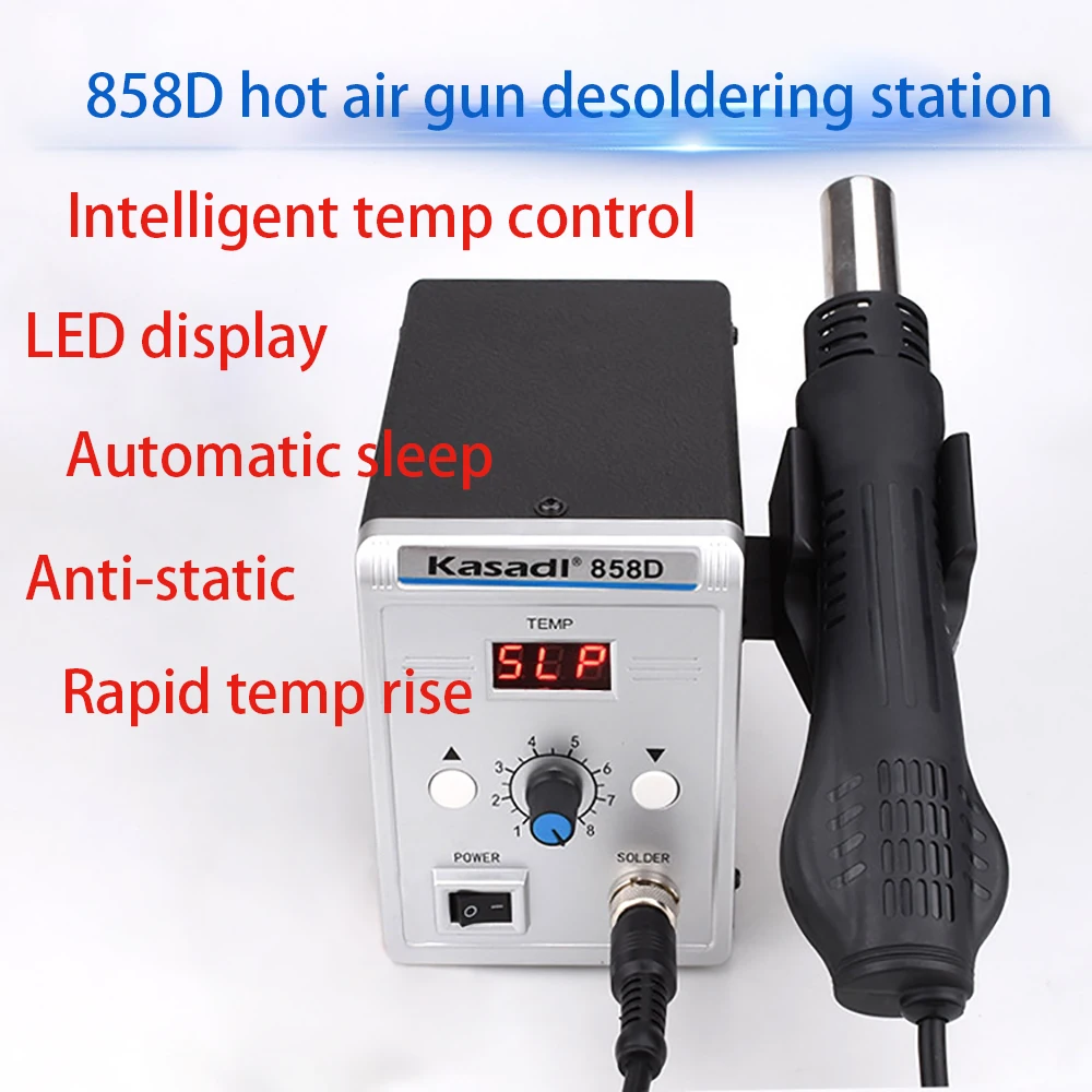

KSD 858 Dsoldering Station Hot Air Rework Station Digital Display Hot Air Station Repair Tool Nozzle Smart Thermostat 700W
