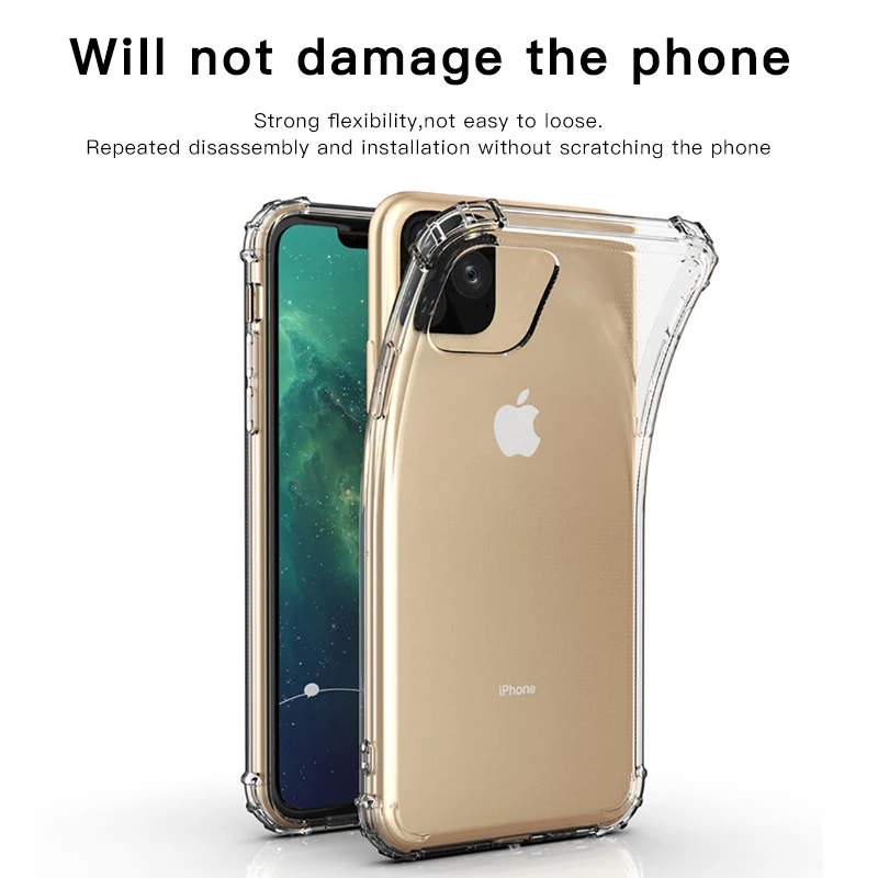 !ACCEZZ Mobile Phone Case For Apple iPhone 11 Pro Max Transparent Covers Ultra Thin Soft TPU Back Cover Cases Shell Funda Capa | Мобильные