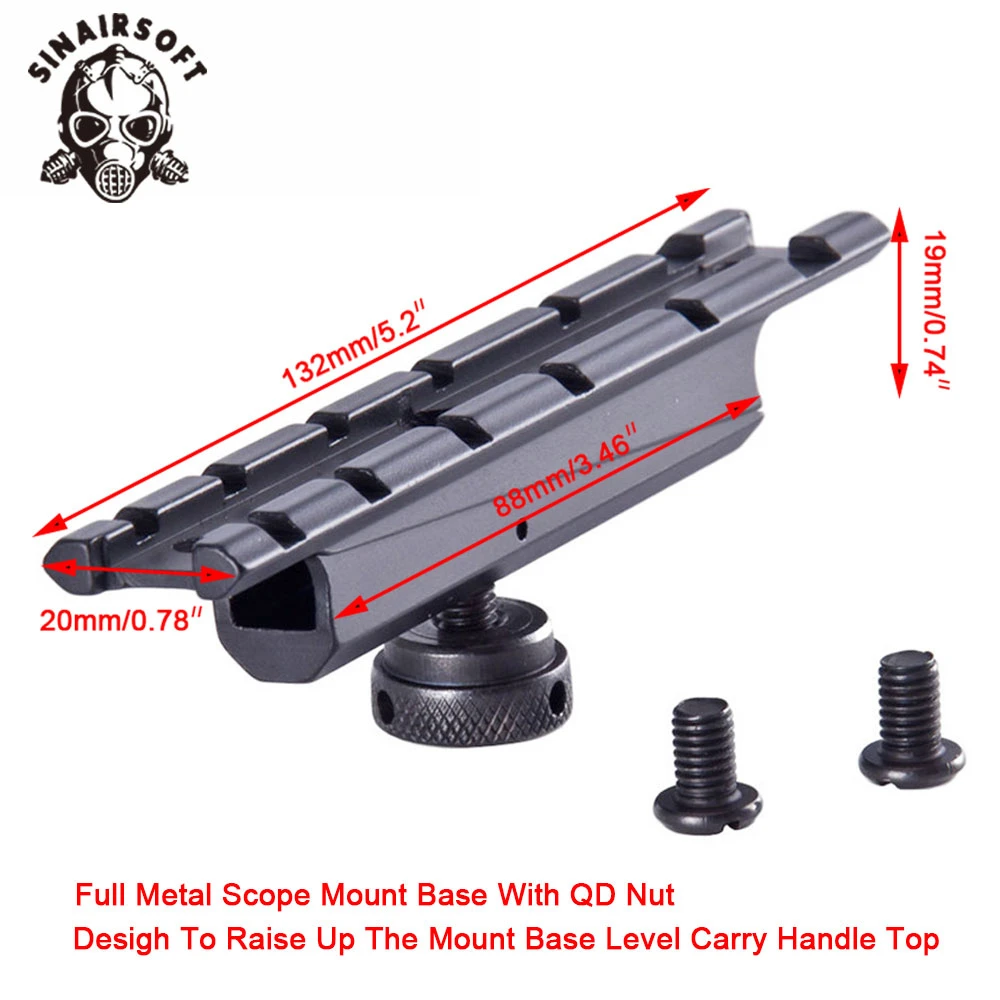 AR15 металлическая съемная черная ручка для переноски двойные отверстия A2 задний
