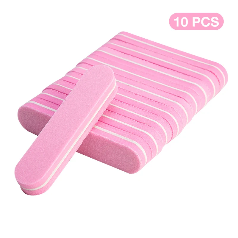 10pcs set 3 1/5/10 шт розовый Форма ногтей Полировщики для ногтей шлифовальная пилка для ногтей cо шлифовальными буферными резцами, блок для ногтей Маникюр Педикюр шлифовальный буфер полоски для ногтей, для маникюра - Цвет: 10pcs set 3