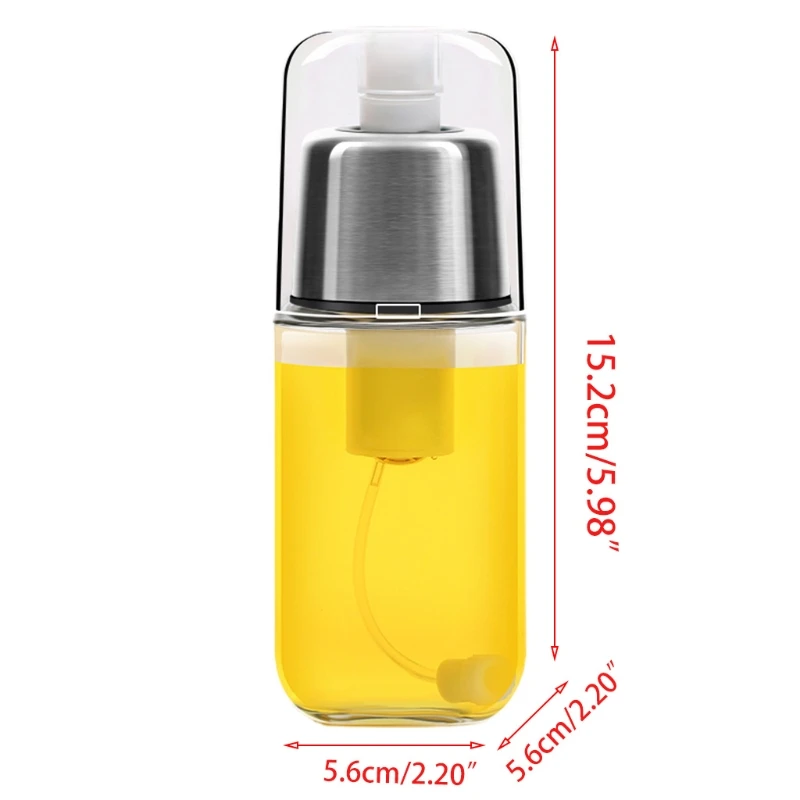 

Oil Sprayer For Cooking Pump Style Mister Oil Spray Bottle for Fried Steaks BBQ Fine Mist Save Oil Glass Stainless Steel