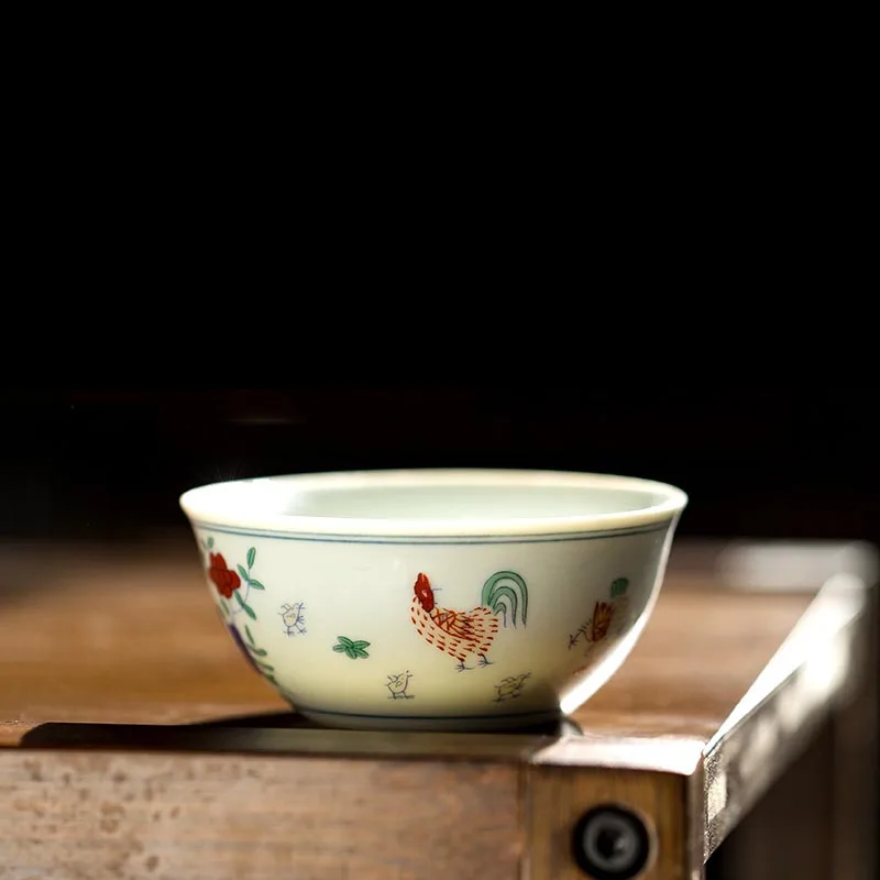 Керамическая чаша ручной работы Цзиндэчжэнь для чая с росписью суповые чаши