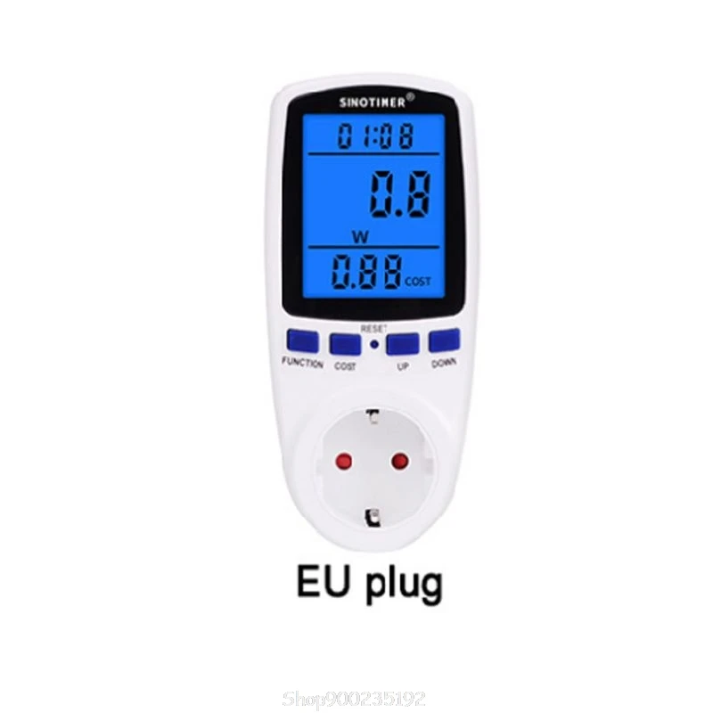 

Power Meter Plug LCD Display 7 Display Mode Wattmeter Energy Consumption Monitor Au 11 20 Dropship